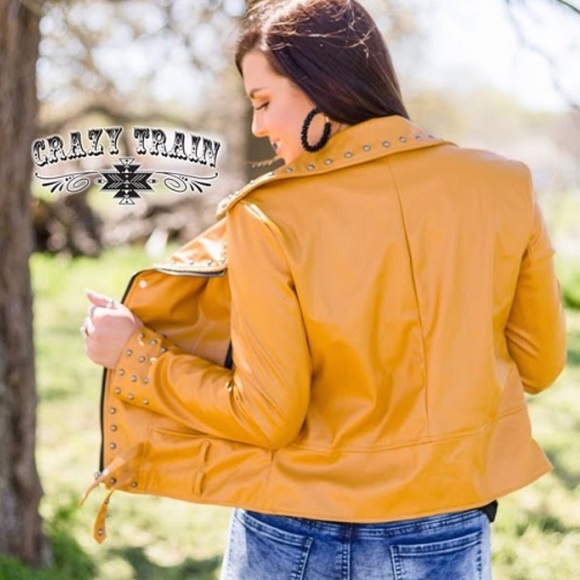 🚂Crazy Train🔥 PLUS Mustard Motorcycle Jacket🔥 - Picture 4 of 6
